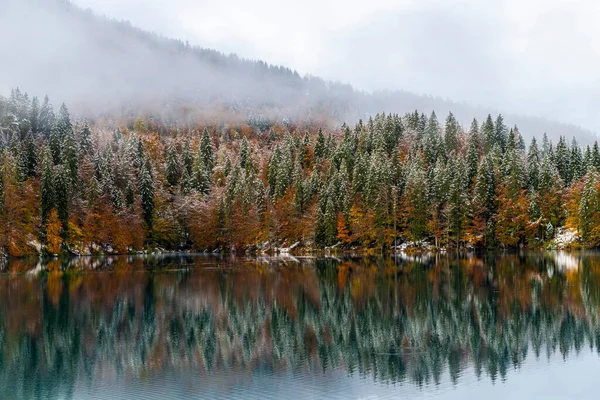 Hermosa Vista Naturaleza Lago Fusine Italia — Foto de Stock