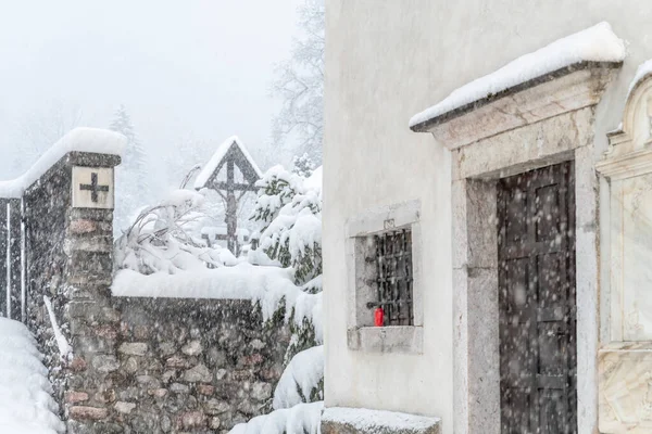 Camporosso Winter Scene Λιγουρία Ιταλία — Φωτογραφία Αρχείου