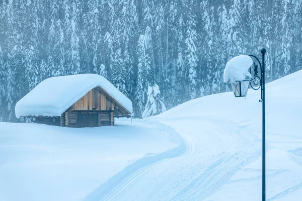 Hiver Froid Neigeux Sappada Dolomites Vue — Photo