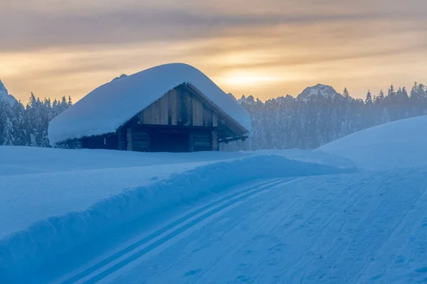 Kalte Und Schneereiche Winter Sappada Dolomiten Blick — Stockfoto