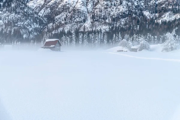 Hiver Froid Neigeux Sappada Dolomites Vue — Photo