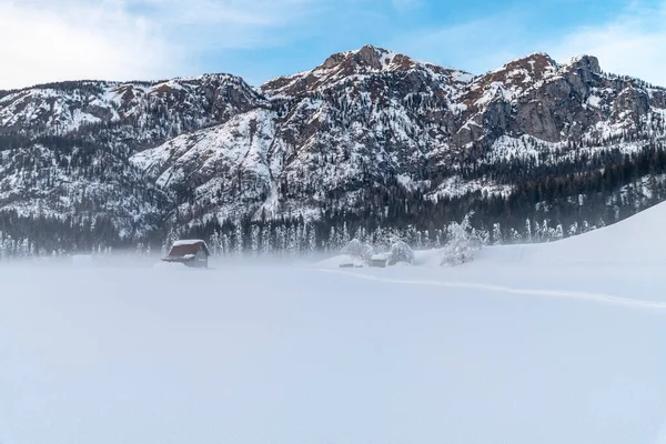 Inverno Frio Nevado Sappada Dolomitas Vista — Fotografia de Stock
