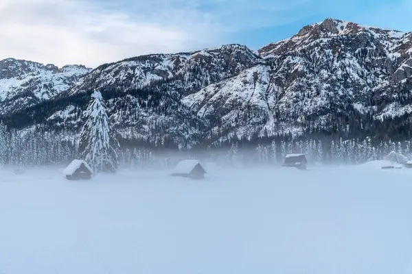 Inverno Frio Nevado Sappada Dolomitas Vista — Fotografia de Stock