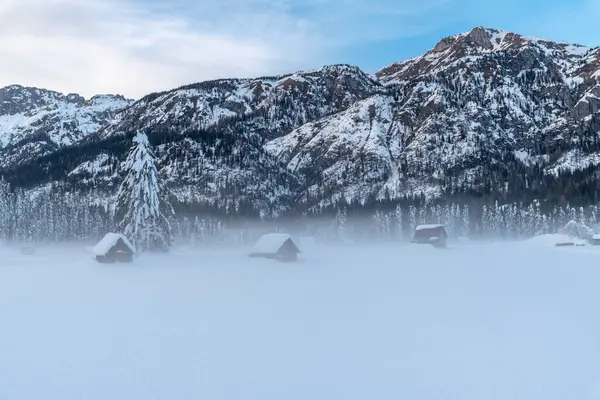 Hiver Froid Neigeux Sappada Dolomites Vue — Photo