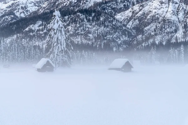 Cold Snowy Winter Sappada Dolomites View — Stock Photo, Image