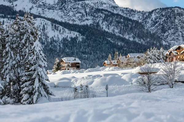 Pesariis Winterszene Italien — Stockfoto