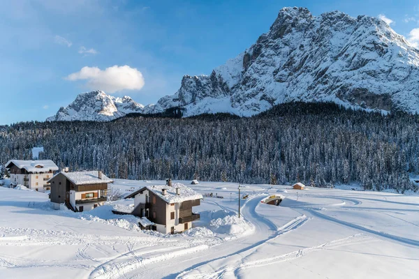 Pesariis Winter Time Scene Italy — Stock Photo, Image