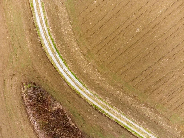 Aerial View Landscape Sappada Road Field — Stock Photo, Image