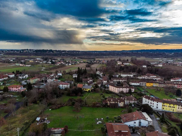 Vista Aérea Montegnacco Itália — Fotografia de Stock