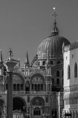 Siyah beyaz Murano Burano şehri, İtalya