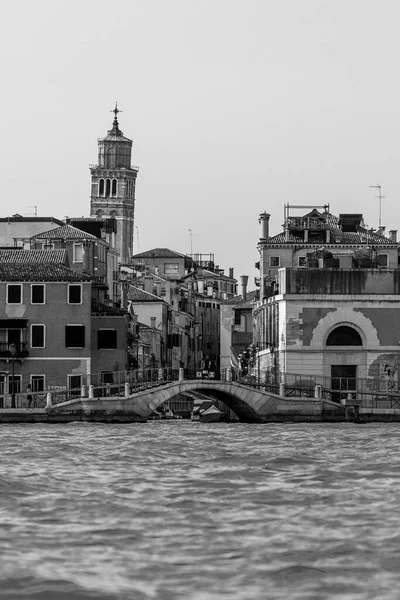 Paysage Urbain Noir Blanc Burano Murano Venise Italie — Photo