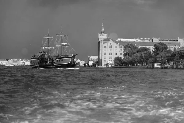 Black White Cityscape Burano Murano Venice Italy — Stock Photo, Image