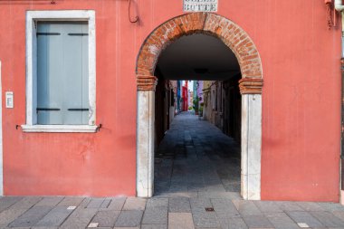 Murano Burano şehrinin gündüz çekimi, İtalya