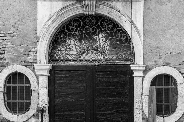 Siyah beyaz Murano Burano şehri, İtalya