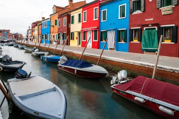 Burano Murano Channel Boats Cityscape Venice Italy — Stock Photo, Image