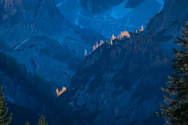 Podzim Val Fiscalina Dolomites Park Letecký Pohled Krásnou Horskou Krajinu — Stock fotografie