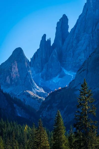 Podzim Val Fiscalina Dolomites Park Letecký Pohled Krásnou Horskou Krajinu — Stock fotografie