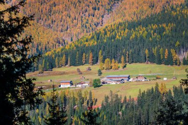 Görkemli Dolomitlerin manzarası Val Fiscalina, Güney Tyrol