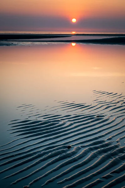 Пейзаж Закатом Над Морем — стоковое фото