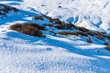 Dolomitler 'deki Seiser Alm ya da Alpe di Siusi' nin Panorama görüntüsü, İtalya.