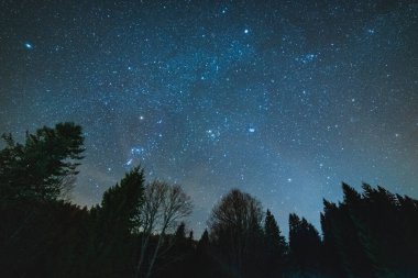 Yıldızlı ve samanyolu güzel gece gökyüzü