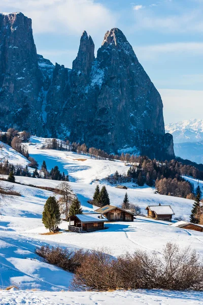 Wizerunek Panoramy Seiser Alm Lub Alpe Siusi Dolomity Włochy — Zdjęcie stockowe