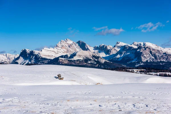 Panorama Obraz Seiser Alm Nebo Alpe Siusi Dolomitech Itálie — Stock fotografie