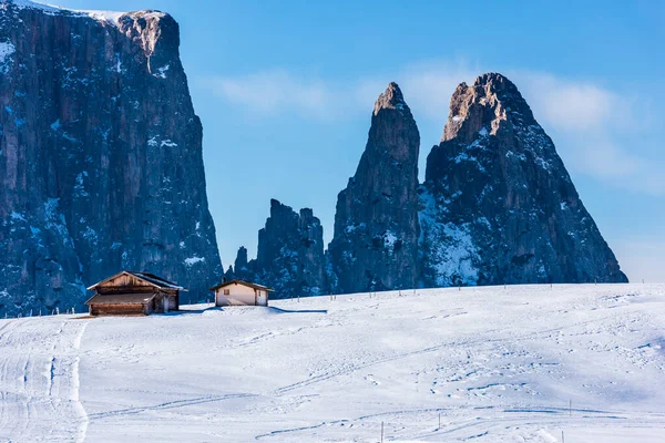 Panorama Imagem Alm Seiser Alpe Siusi Nas Dolomitas Itália — Fotografia de Stock