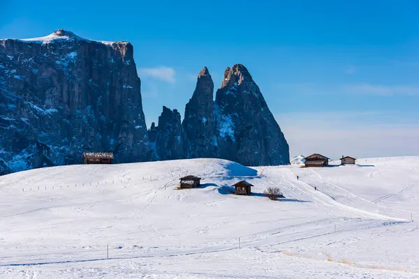 Εικόνα Πανοράματος Του Seiser Alm Alpe Siusi Στους Δολομίτες Της — Φωτογραφία Αρχείου