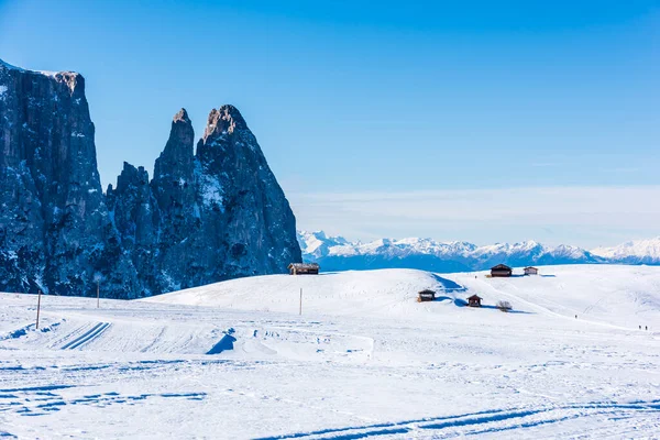 Panorama Imagem Alm Seiser Alpe Siusi Nas Dolomitas Itália — Fotografia de Stock