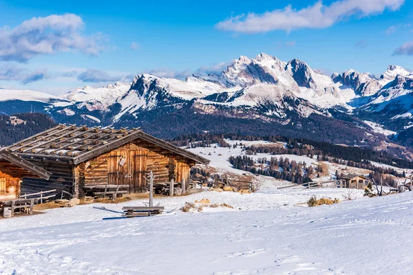 Panorama Imagem Alm Seiser Alpe Siusi Nas Dolomitas Itália — Fotografia de Stock