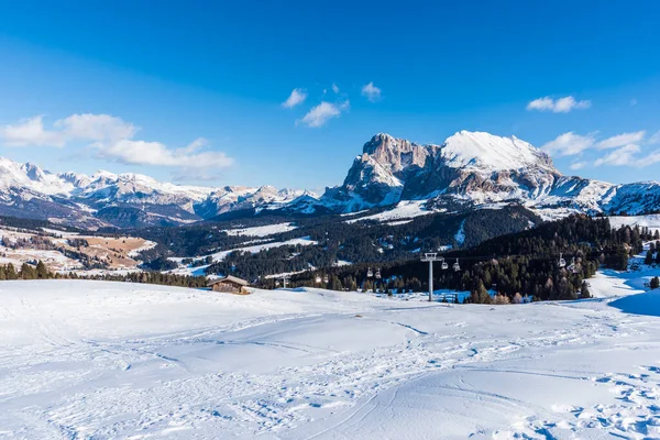 Image Panoramique Seiser Alm Alpe Siusi Dans Les Dolomites Italie — Photo