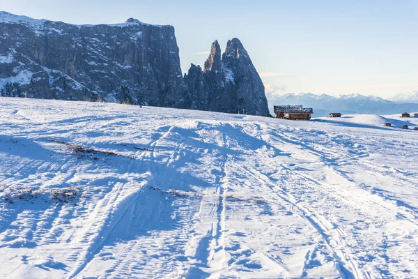 Imagen Panorámica Del Seiser Alm Alpe Siusi Los Dolomitas Italia — Foto de Stock