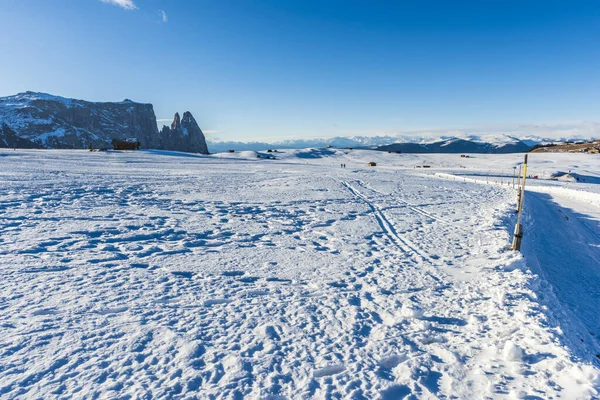 Panorama Obraz Seiser Alm Nebo Alpe Siusi Dolomitech Itálie — Stock fotografie