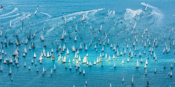 Triestebukten Och Barcolanas Ras Italien — Stockfoto