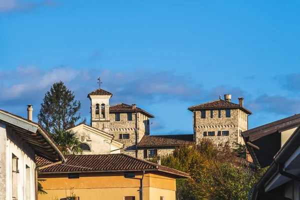 Vista Del Castillo Cassacco Ejemplo Increíble Una Construcción Defensiva Que — Foto de Stock