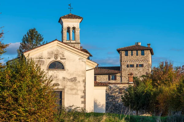 Vista Del Castillo Cassacco Ejemplo Increíble Una Construcción Defensiva Que — Foto de Stock