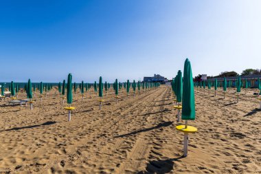 Kıyılı Adriyatik Denizi. Lignano Sabbiadoro, İtalya.