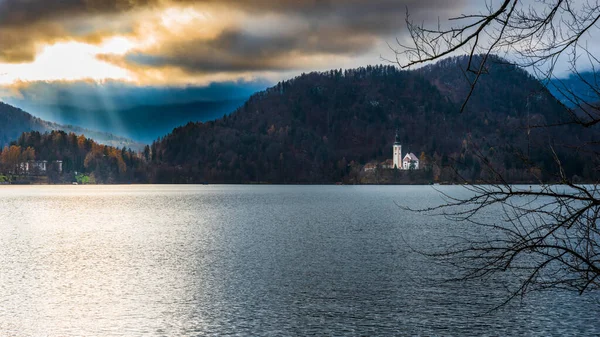 Gyönyörű Kilátás Nyílik Bled Tóra Szlovéniában Bled Szlovénia — Stock Fotó