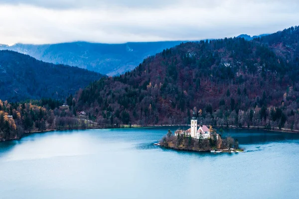Bela Vista Lago Sangrou Slovenia — Fotografia de Stock