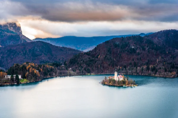Прекрасний Вид Озеро Бледі Словенія — стокове фото
