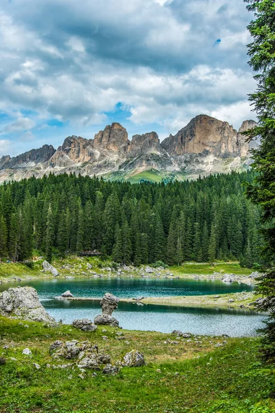 Explosion Der Farben Der Karersee Dolomiten Italien — Stockfoto