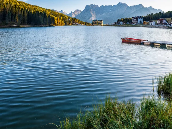 Magical Reflections Misurina Lake Sunsets Dolomites — Stock Photo, Image