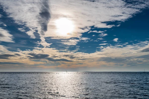 Wunderschöner Sonnenuntergang Über Dem Meer Portopiccolo Italien — Stockfoto