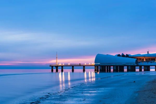 Beautiful Sunset Adriatic Sea Coast Lignano Sabbiadoro Italy — Stock Photo, Image