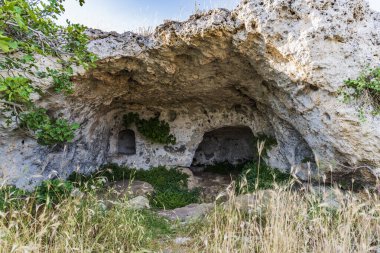 İtalya 'nın Matera kentinin manzaralı görüntüleri.