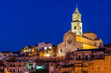İtalya 'nın Matera kentinin manzaralı görüntüleri.