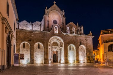 İtalya 'nın Matera kentinin manzaralı görüntüleri.
