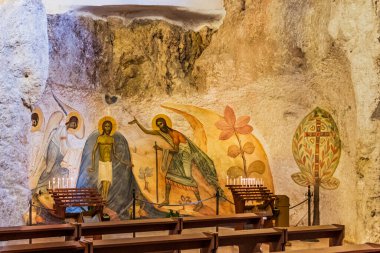 Monte Sant Angelo 'daki eski kasaba, Puglia, İtalya