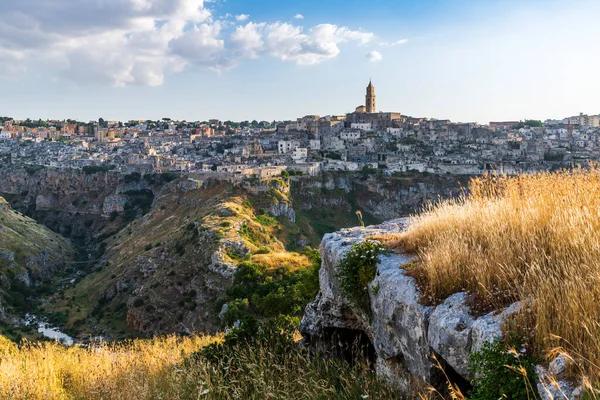 Plano Escénico Antigua Ciudad Matera Italia — Foto de Stock